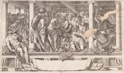 Tintoretto etching from 1682 The Cure at Bethesda
( AKA The Probatic Pool)